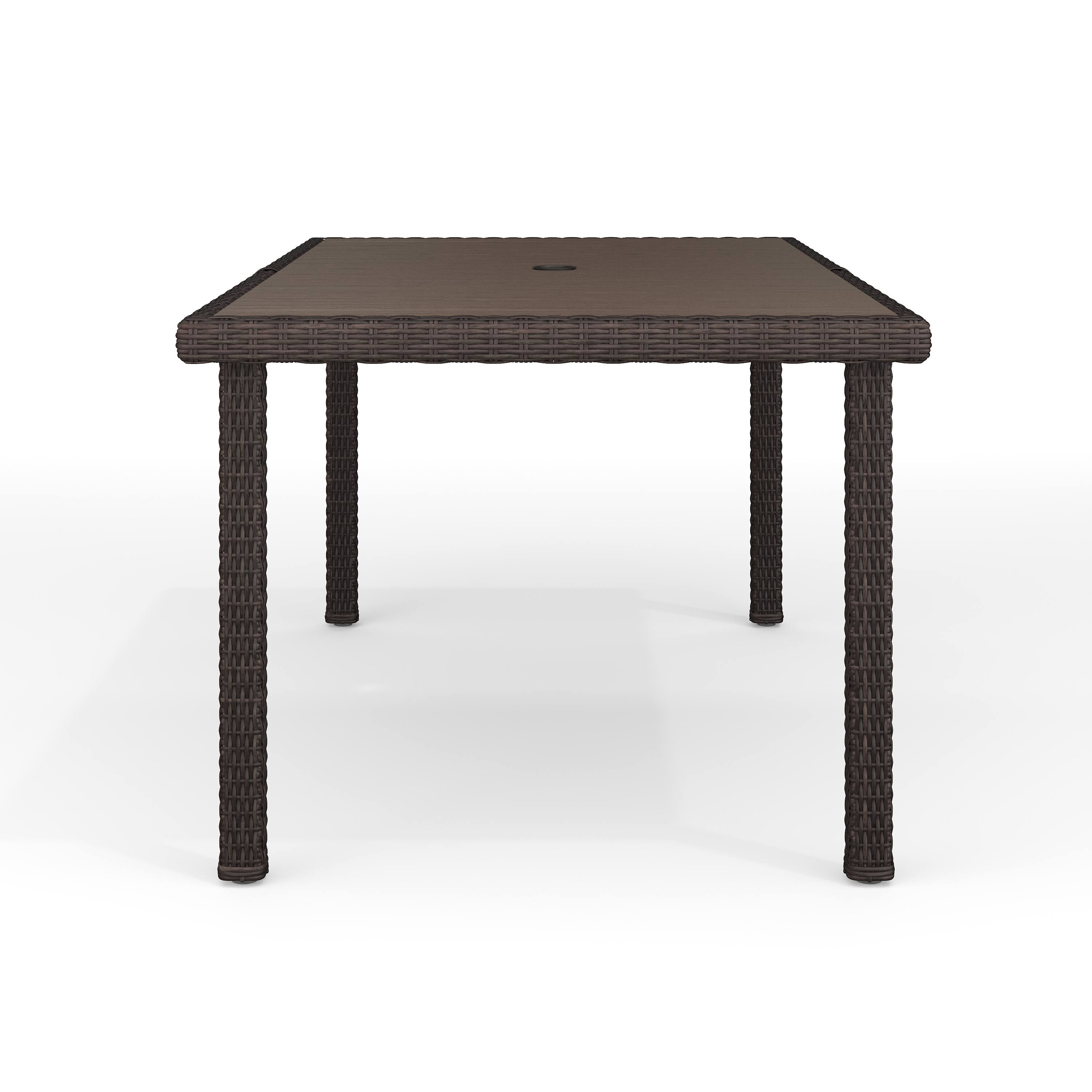 Alt View 8. Martha Stewart - Bedford 62" Outdoor Rattan Wicker Patio Table with Engineered Wood Top - Brown.