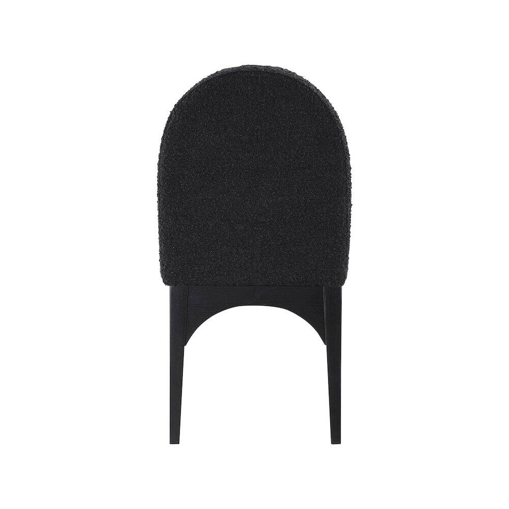 Alt View 1. Meridian Furniture - Waldorf Black Boucle Fabric Dining Chair - Black.