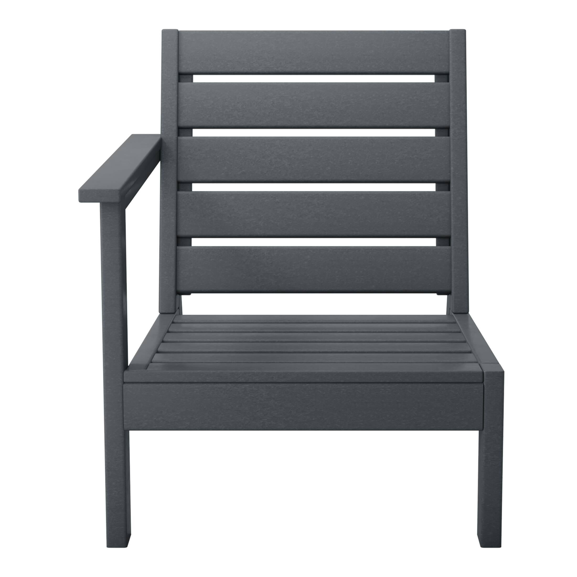 Left. WestinTrends - WestinTrends Avalon Outdoor Patio HDPE Deep Seating Sectional Loveseat - Gray.