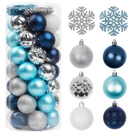 Alchemy Casas - Christmas Tree Decorations Ornament Set 2.es Red Shatterproof Ball Ornaments Hanging Xmas Holiday Wedding - Blue, Silver
