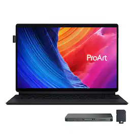 ASUS - ProArt 13" 3K Touch 2-in-1 Laptop,Snapdragon X Plus,16GB RAM,4TB SSD+1TB Dock Set,Backlit KB,Win11 Pro - Black