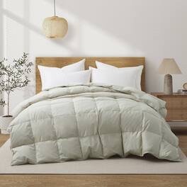 Puredown - Luxurious 300TC 100% Organic Cotton Down Feather Fiber Comforter, King - Oatmeal
