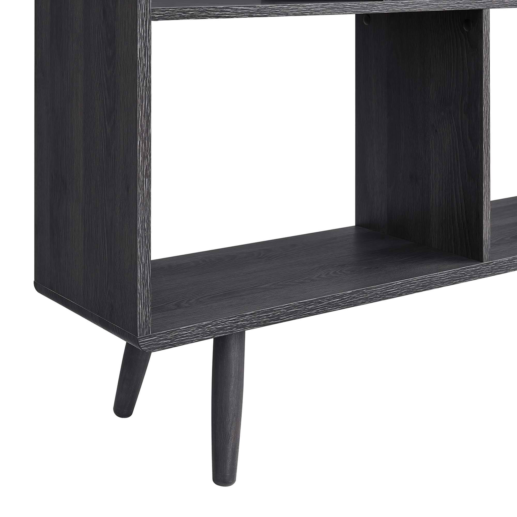 Alt View 4. Modway - Transmit 7 Shelf Wood Grain Bookcase by Modway - Charcoal.