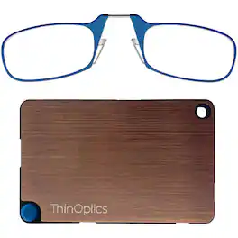 ThinOptics - Readers with Wallet - 2.50 - Blue Frame, Rose Gold Wallet - Blue/Rose Gold