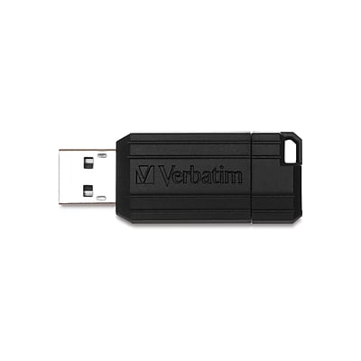 Alt View 4. Verbatim - Verbatim PinStripe 64GB USB 2.0 Type A Flash Drive, Black, 10/Pack (70901) - Black.