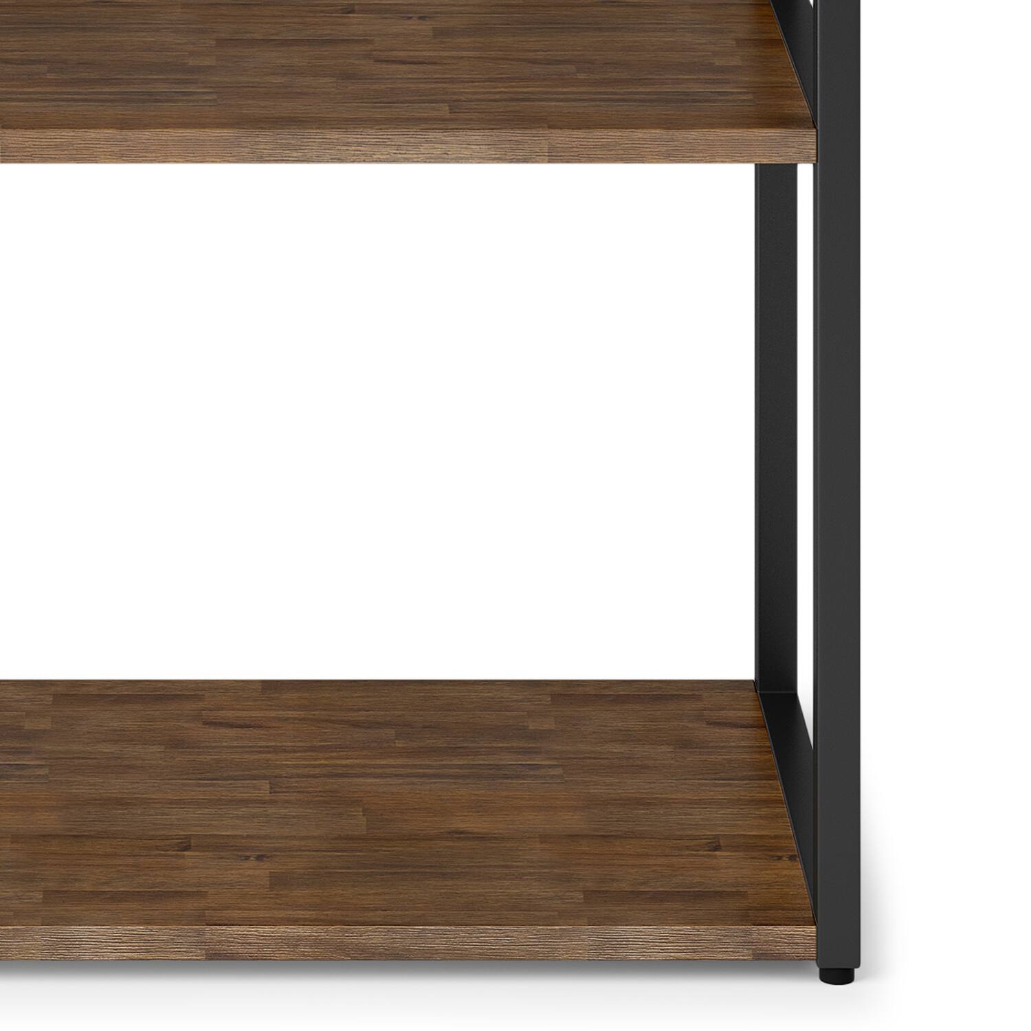 Alt View 4. Simpli Home - Ralston SOLID ACACIA WOOD 72 inch x 30 inch Modern Industrial Bookcase in Rustic Natural Aged Brown - Rustic Natural Aged Brown.