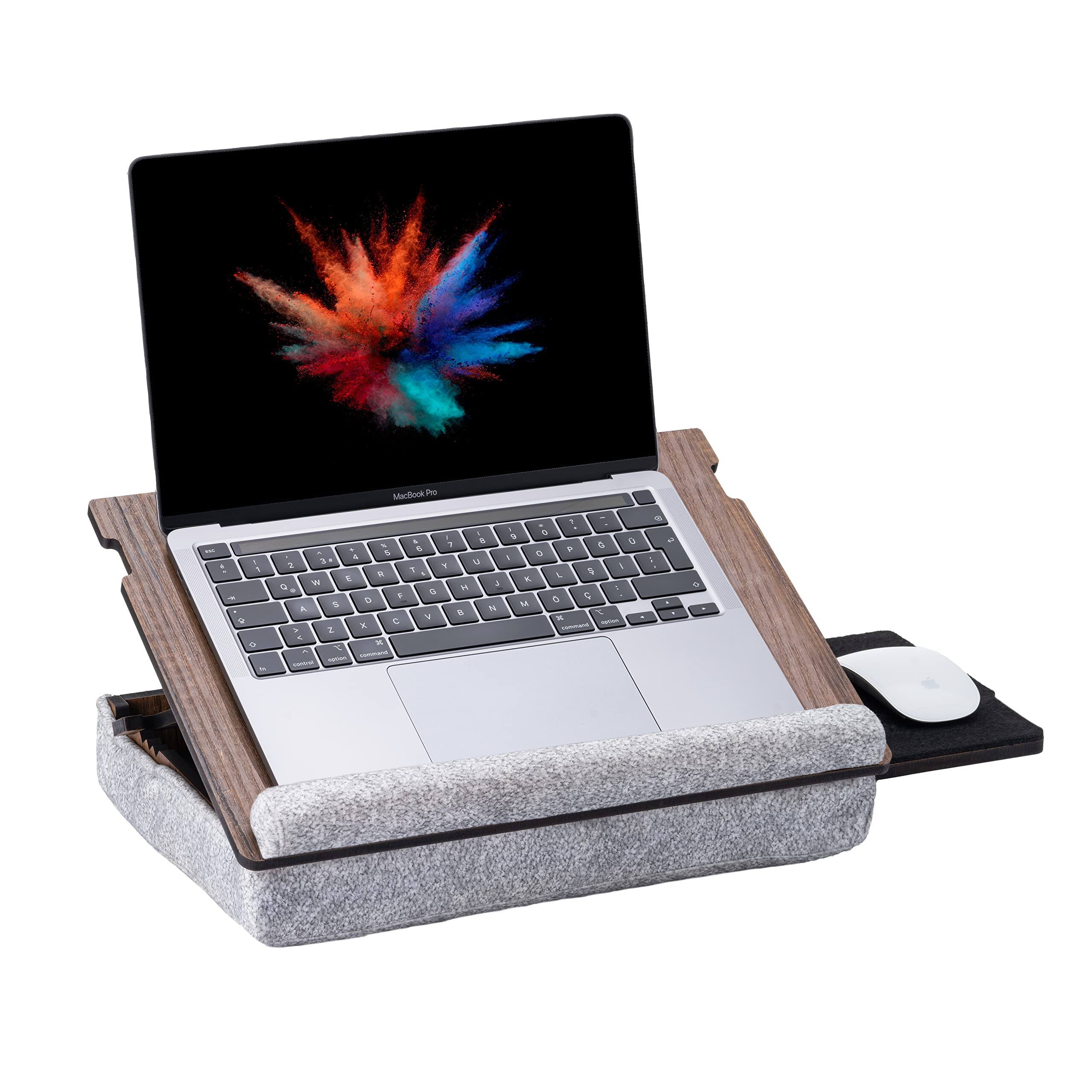 Front. JETRANSPORT - Lap Desk For Laptop - Tray With Cushion  Portable Adjustable Lapdesk Couch Top Table Work Stand Bed - Default.