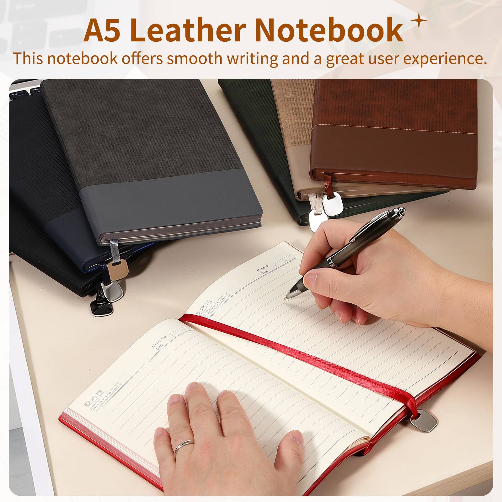 A5 Leather Notebook  
This notebook offers smooth writing and a great user experience.