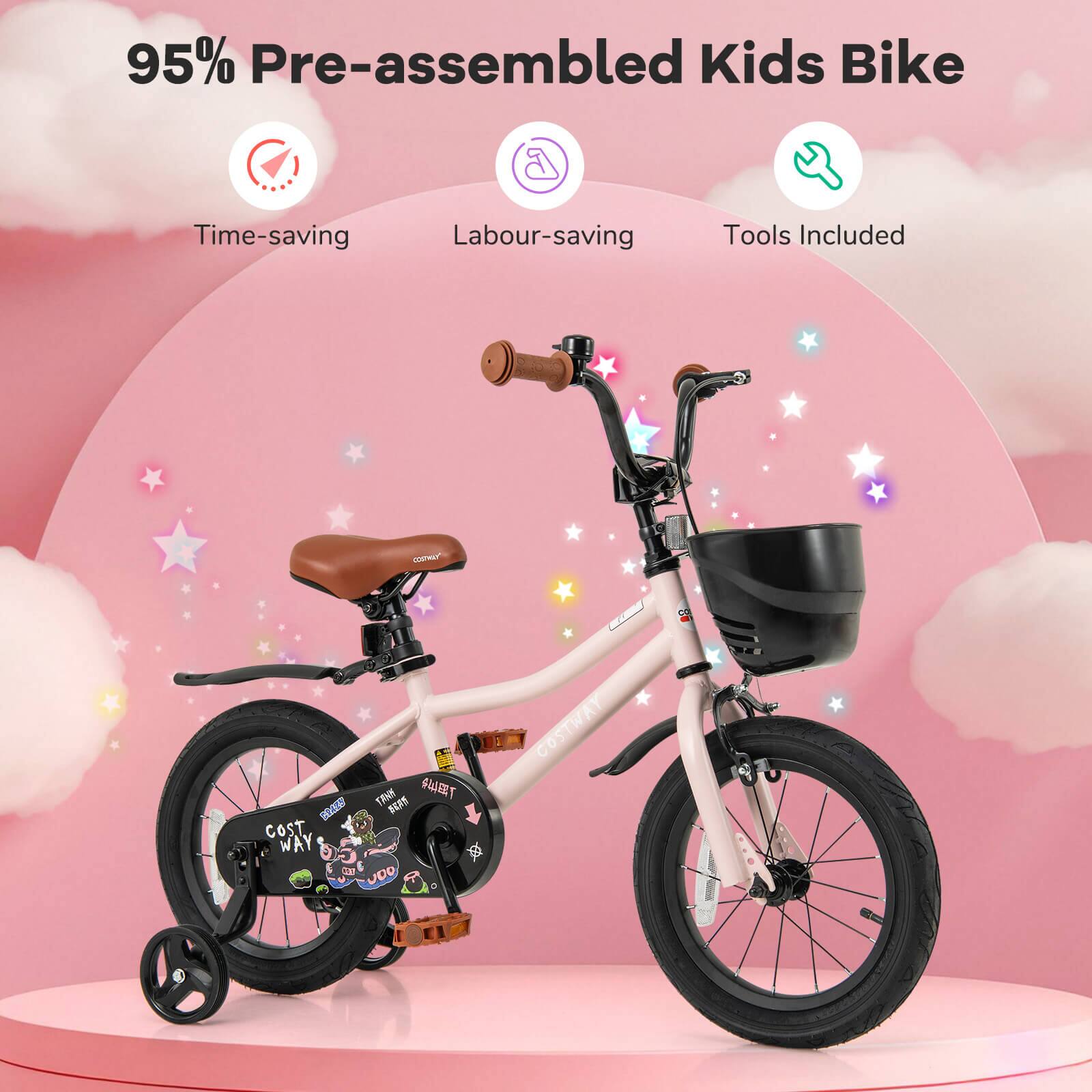 95% Pre-assembled Kids Bike

- Time-saving
- Labour-saving
- Tools Included

COSTWAY