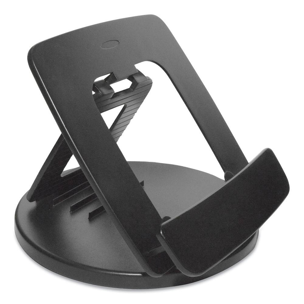 Left. KanTek - Kantek Rotating Foldable Desk Top Tablet Stand, Black - 10" Height x 11" Width x 2" Depth - Black - 1 - Black.