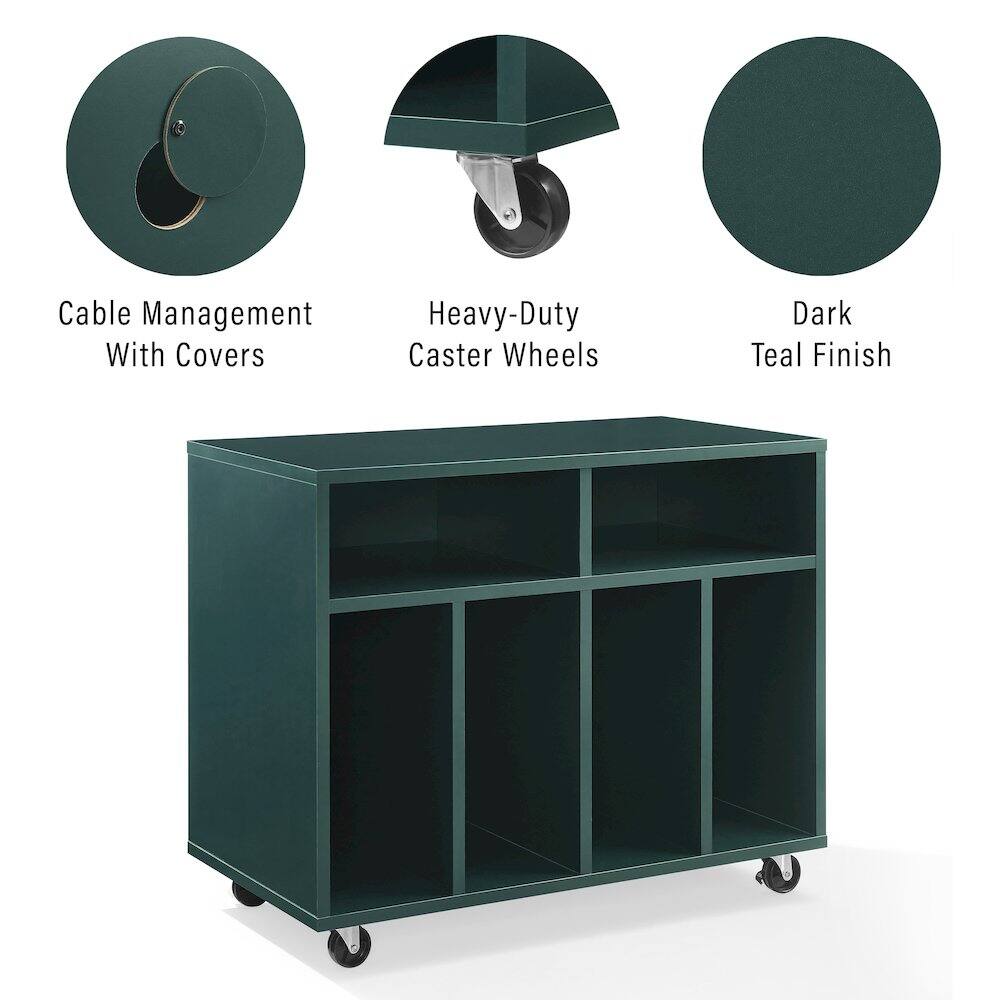 Cable Management With Covers  
Heavy-Duty Caster Wheels  
Dark Teal Finish