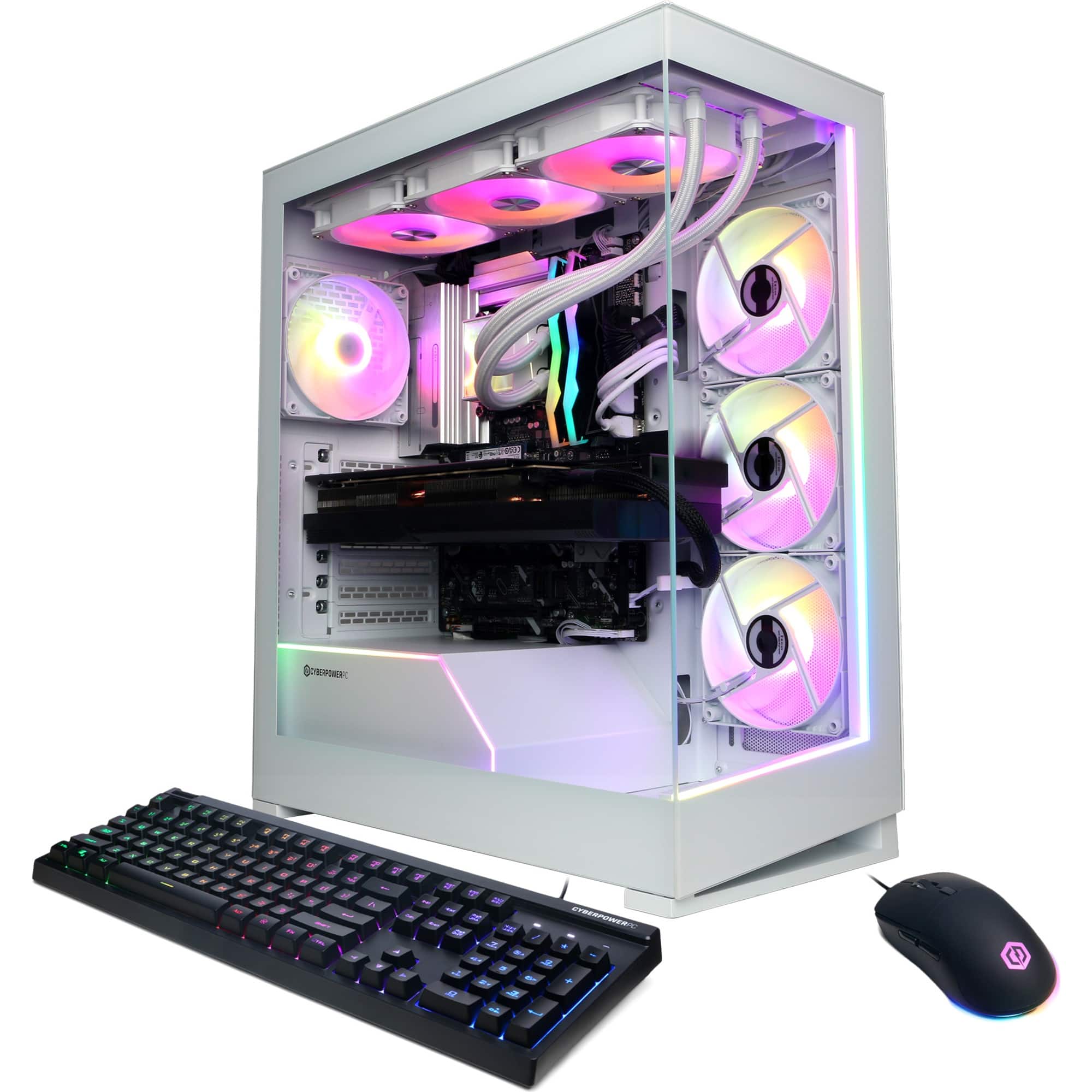 Angle. CyberPowerPC - Gaming Desktop - Intel Core Ultra 9 285K - NVIDIA GeForce RTX 5090 32GB - 64GB DDR5 - 4TB PCIe 4.0 SSD - White.
