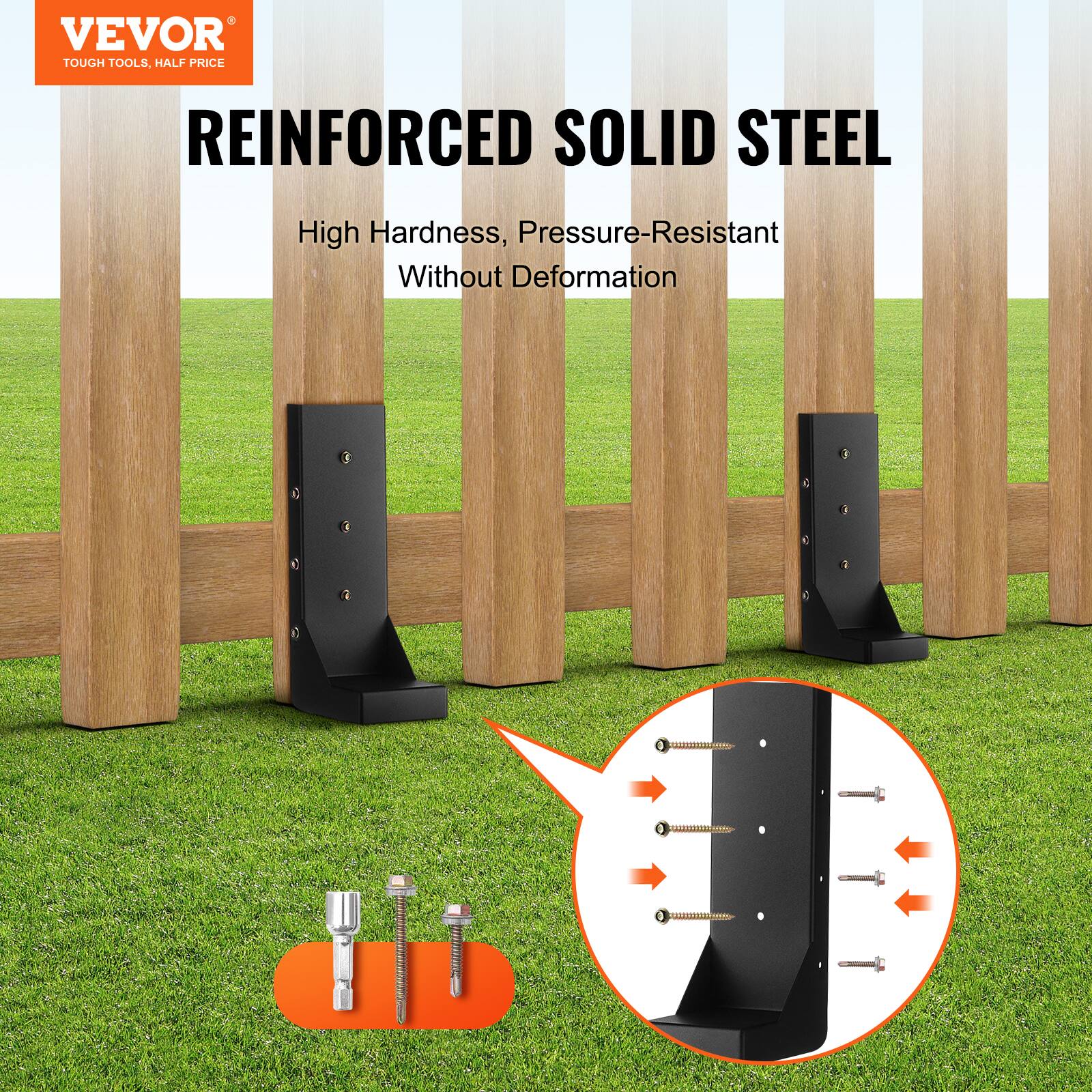 VEVOR TOUGH TOOLS, HALF PRICE  
REINFORCED SOLID STEEL  
High Hardness, Pressure-Resistant Without Deformation