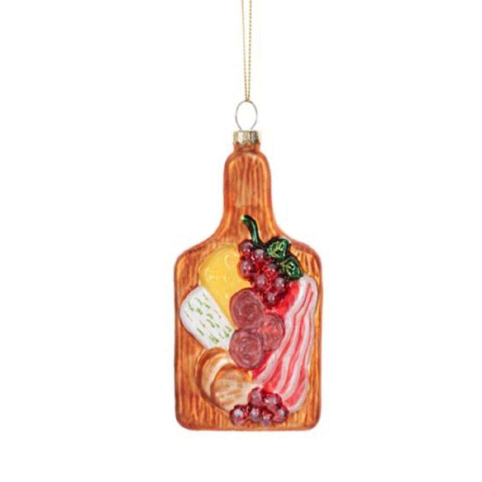 Front. Ganz - Ganz Charcuterie Board Christmas Tree Ornament Glass 5.2 Inch Multicolor - Multicolor.