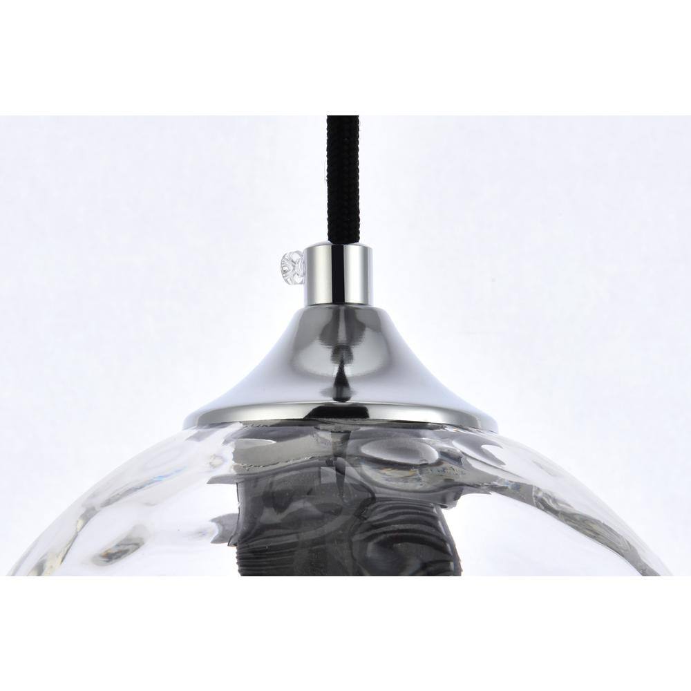 Alt View 2. Living District - Cashel 6 inch chrome pendant - Chrome And Clear.