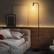 Alt View 4. Costway - Costway Industrial Floor Lamp with Hanging Glass Lampshade and Foot Switch Modern - Black.