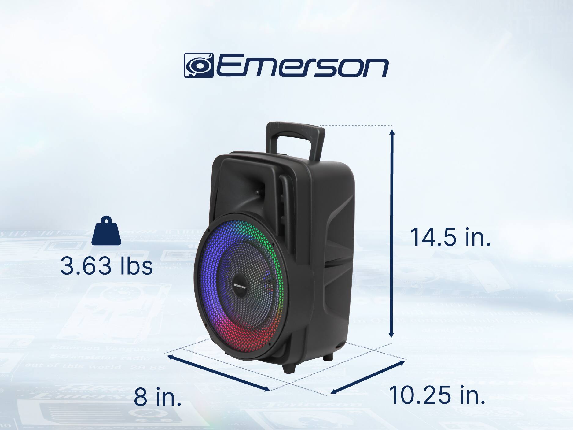 Emerson 3.63 lbs 14.5 in. 8 in. 10.25 in.