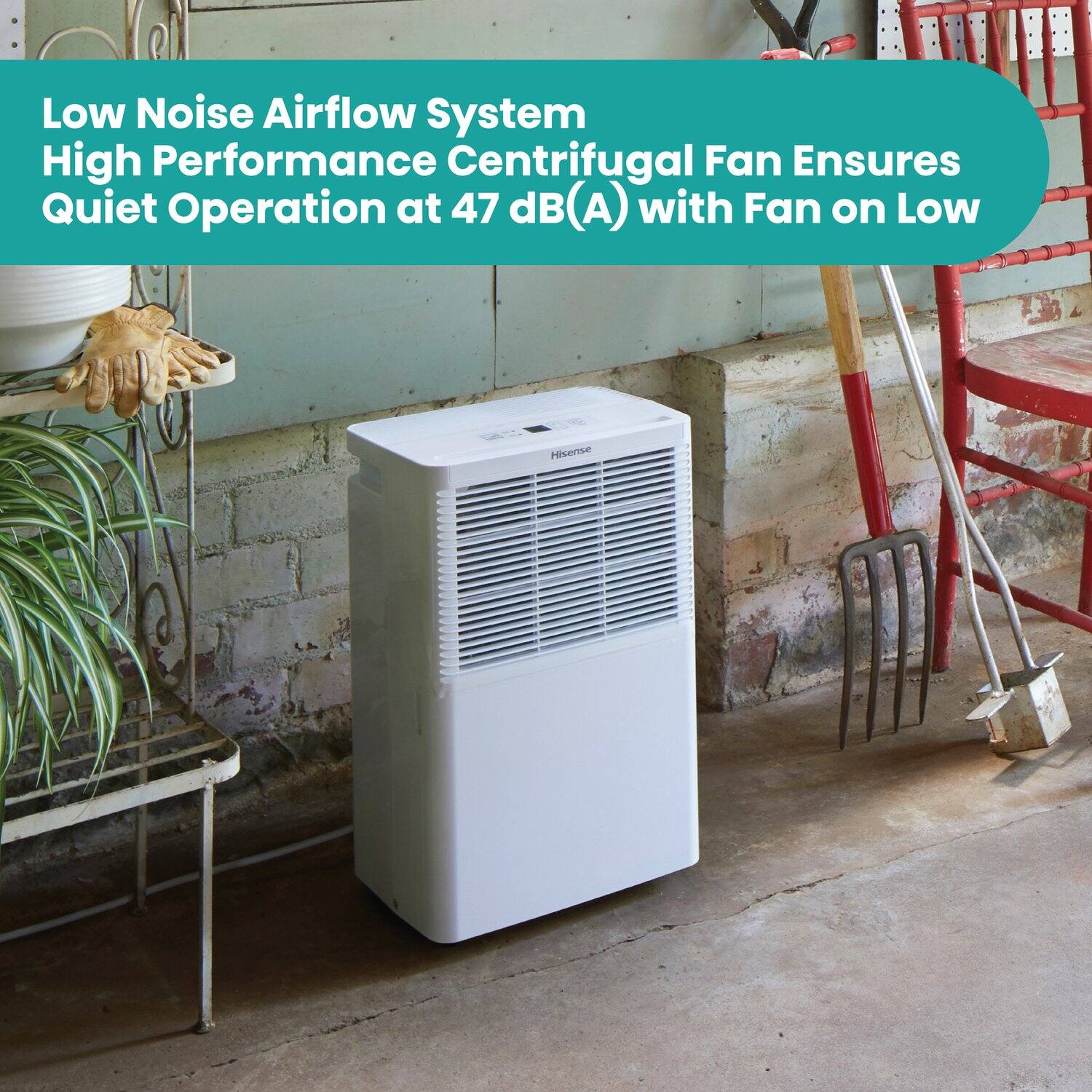 Low Noise Airflow System  
High Performance Centrifugal Fan Ensures Quiet Operation at 47 dB(A) with Fan on Low