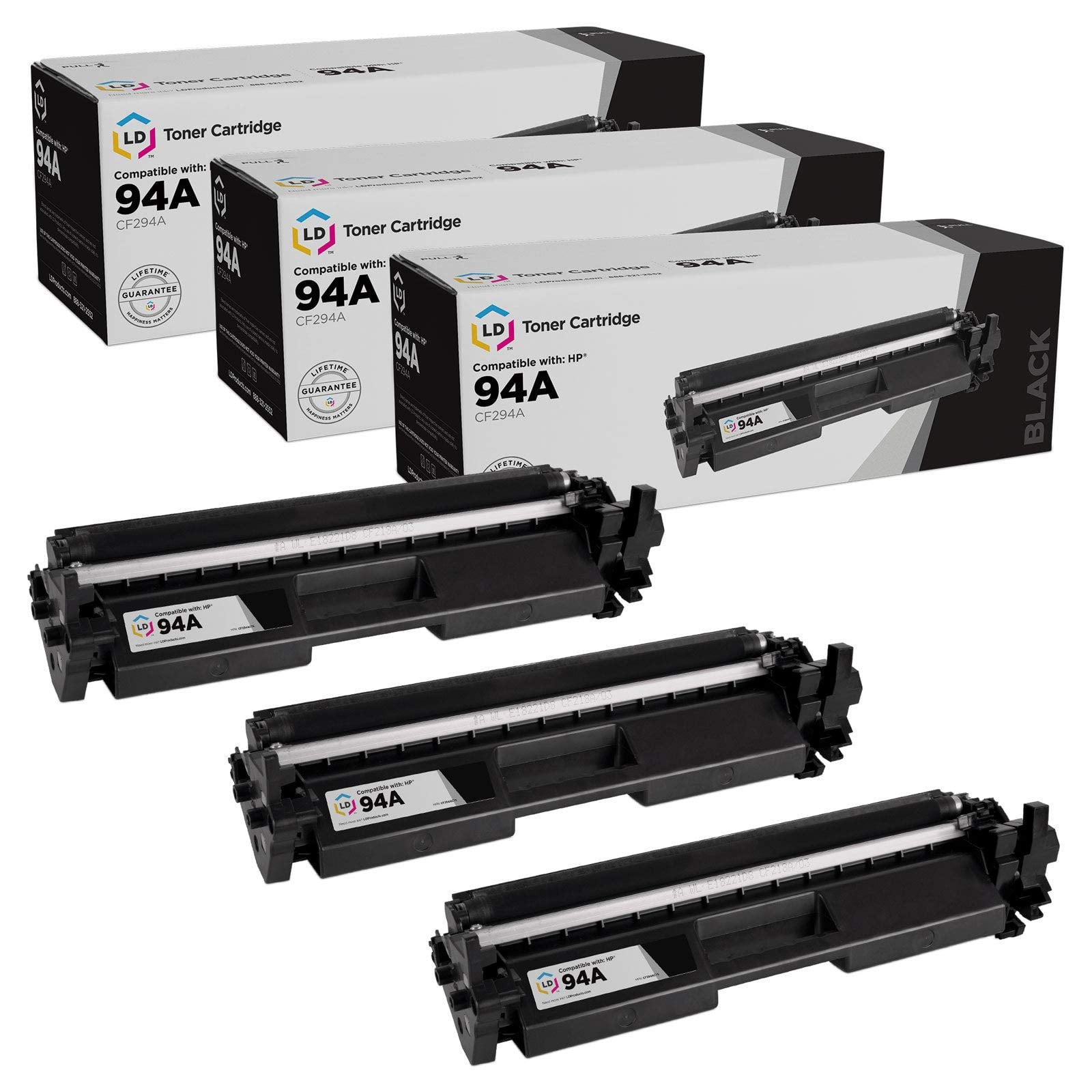 Photos - Printer LD Products  3-PK Compatible Replacement CF294A for HP 94A Toner use in LaserJet Pro M118dw - Black HP 94 