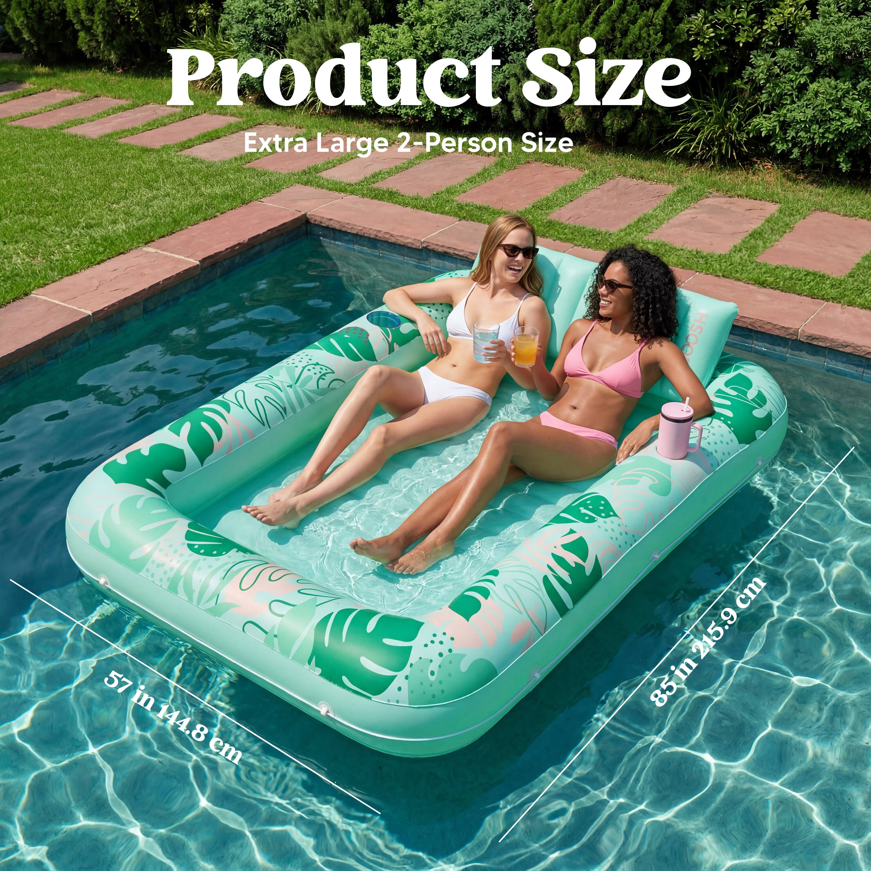 Product Size  
Extra Large 2-Person Size  
57 in 144.8 cm  
85 in 215.9 cm