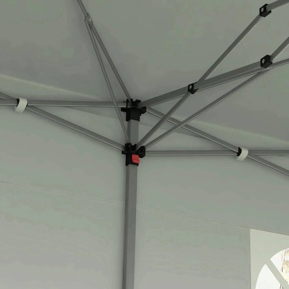 Alt View 4. Spaco - Spaco 19'x10' Pop-Up Canopy,Removable Sidewalls,Windows,Adjustable Height - Light Grey.