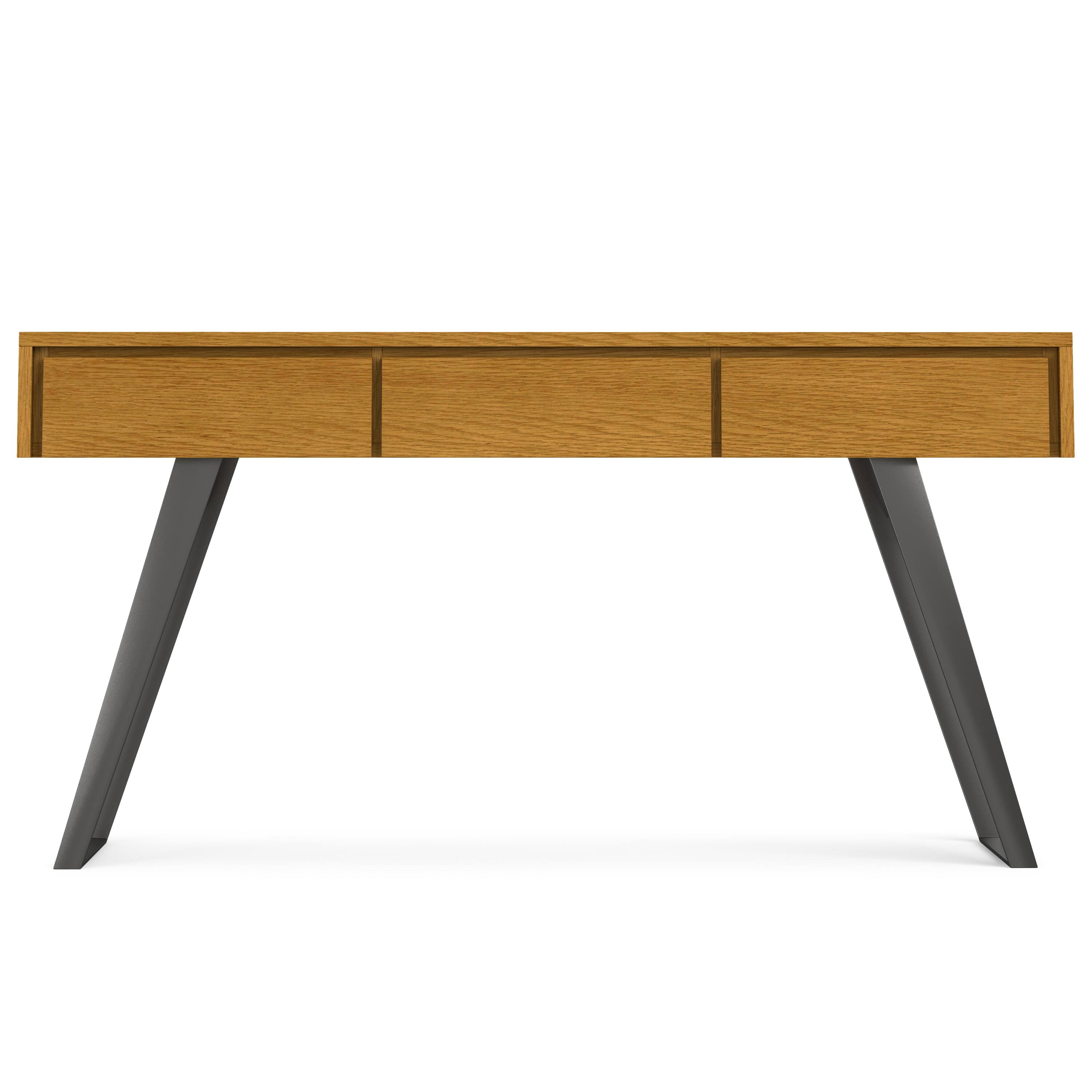 Left. Simpli Home - Simpli Home Lowry 60 inch Wide Console Sofa Table in Oak Veneer - Oak Veneer.