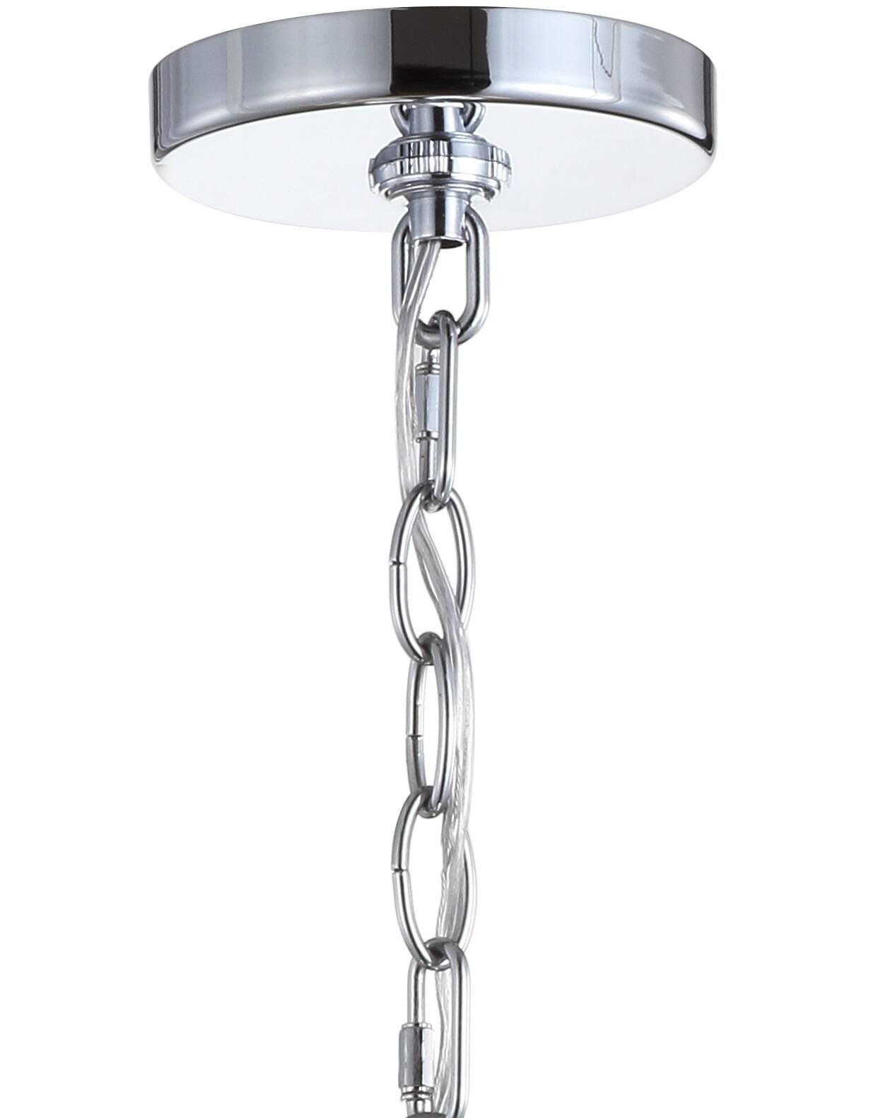 Alt View 4. Jonathan Y - Nira 9.75" Adjustable 3D Color Burst Glass/Metal Pendant, Chrome/Multi - Chrome/Multi.