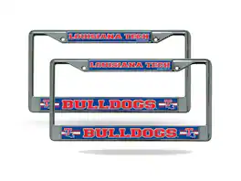 Rico Industries - Louisiana Tech Bulldogs (Set of 2) Chrome Metal License Plate Frames - Multi