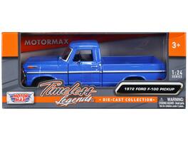 1972 Ford F-100 Pickup Truck "Timeless Legends" Series 1/24 Diecast Model Car by Motormax - Blue
