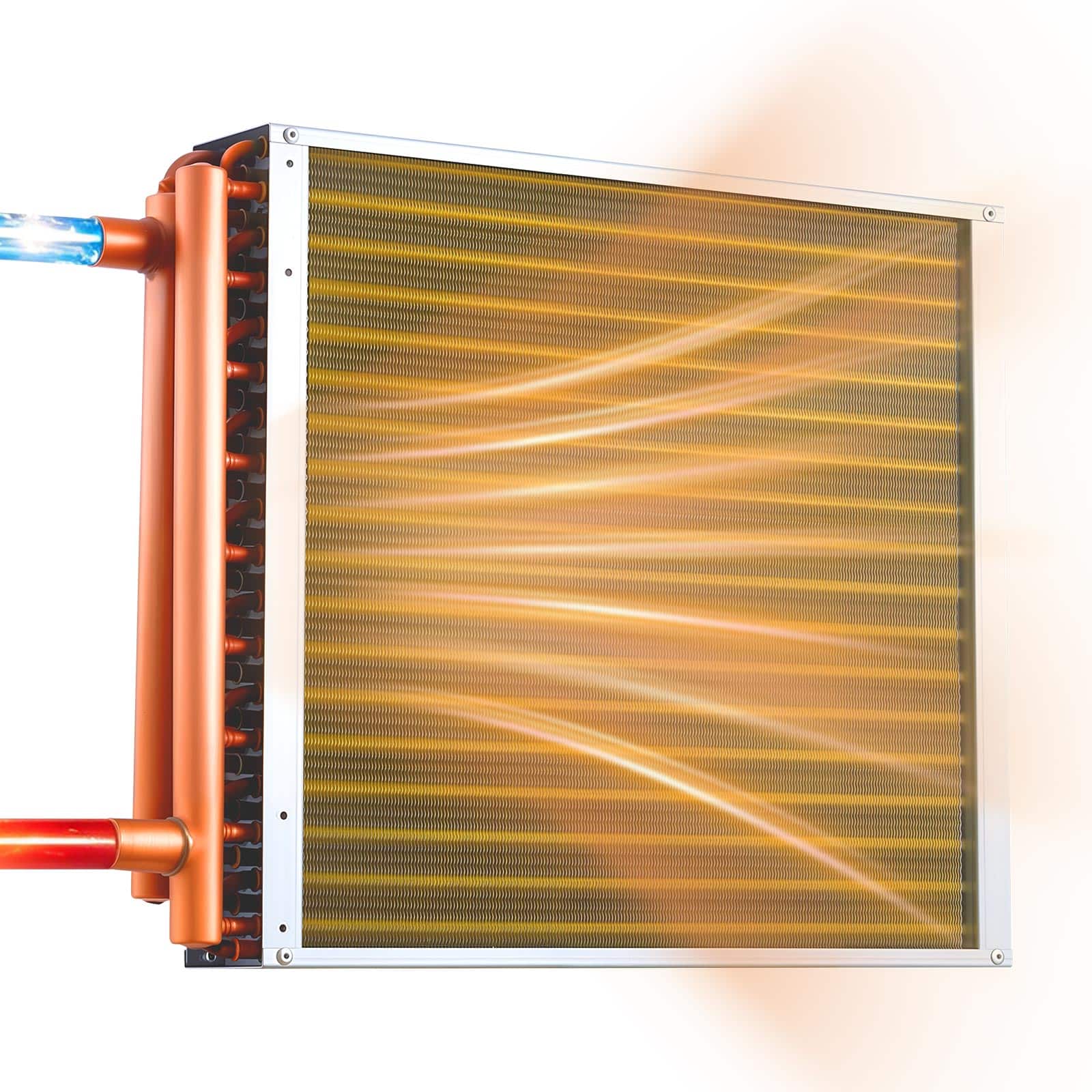 VEVOR - Water to Air Heat Exchanger, 18 x 18 in Finned Tube HVAC Heat Exchanger Coil with Copper Tubes & Aluminum Fins, 120K BTU - Red-brown;Silver price history on PriceWatchPro