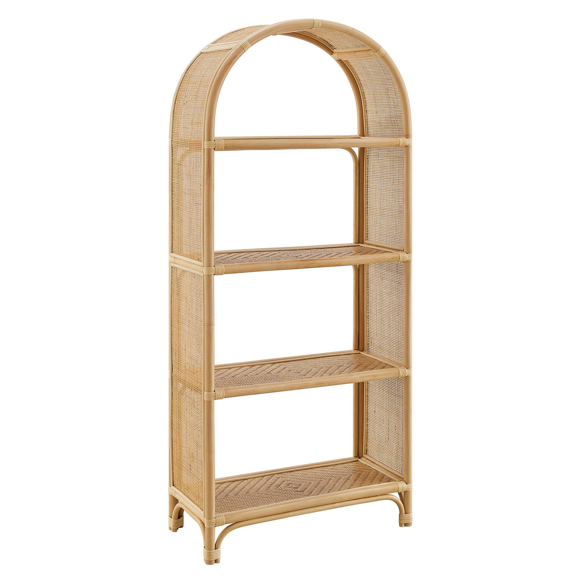 Angle. Modway - Celeste 67 Inch Tall Arched Natural Rattan Bookshelf by Modway - Natural.