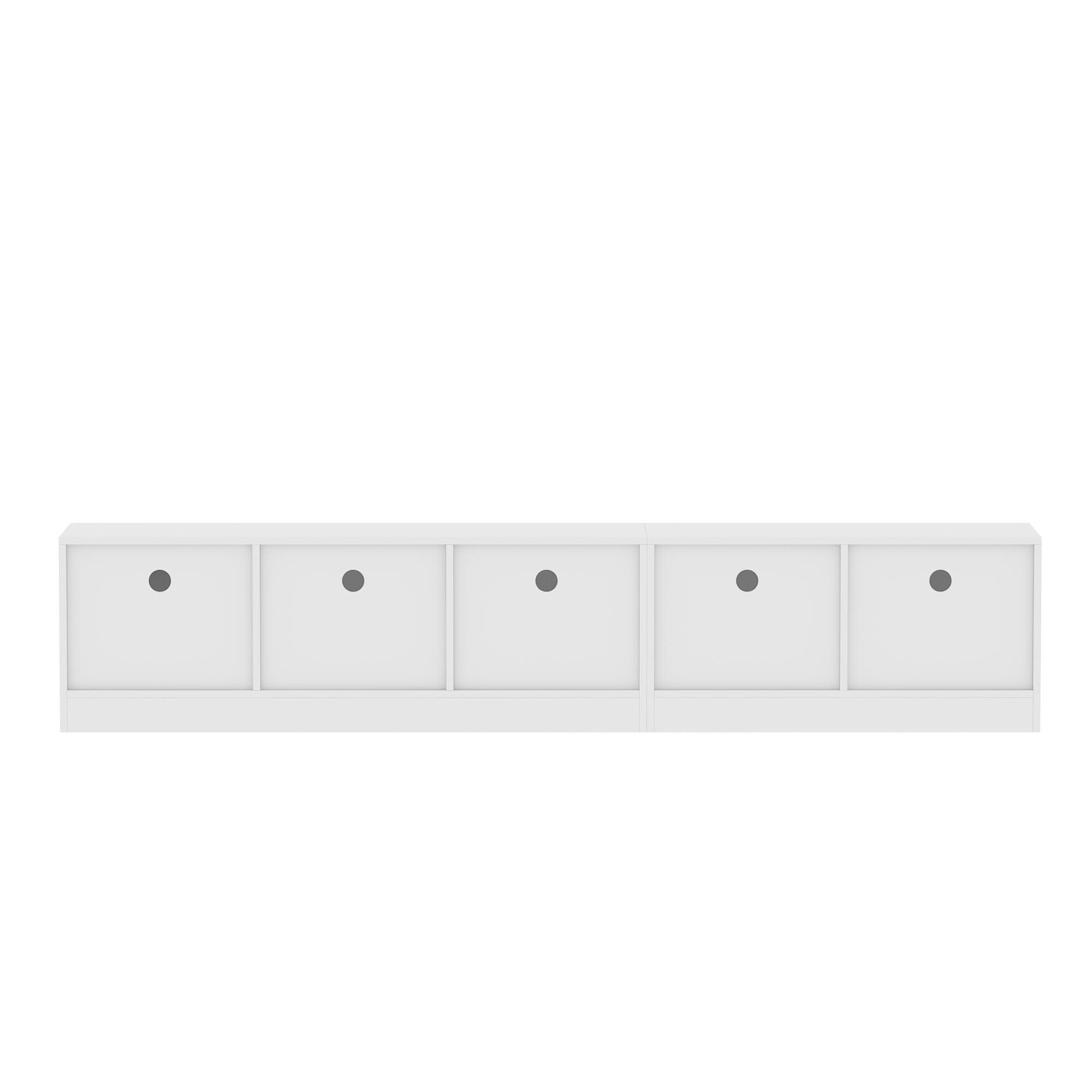 Back. Famapy - Famapy Modern TV Stand: Up to 75 - Inch Fit Textured Surface TV Console - White.