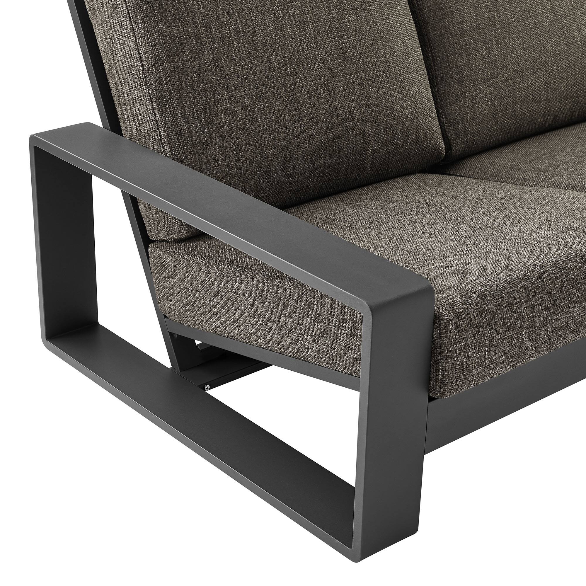 Alt View 6. Modway - Lirienne Outdoor Patio Aluminum Sofa by Modway - Smoke Gray.