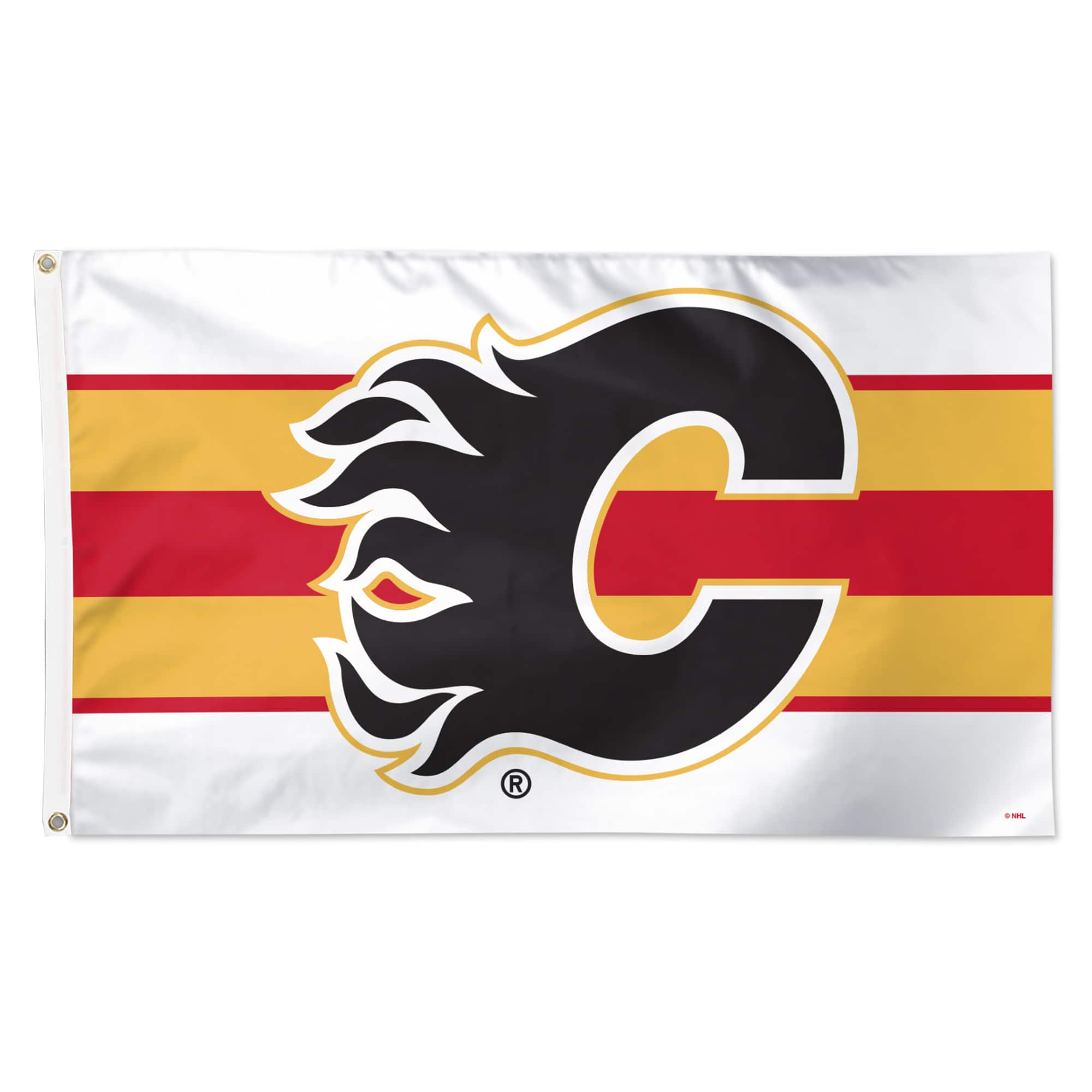 WinCraft - Calgary Flames 3' x 5' Horizontal Stripe Deluxe Single-Sided Flag - White