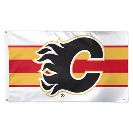 WinCraft - Calgary Flames 3' x 5' Horizontal Stripe Deluxe Single-Sided Flag - White