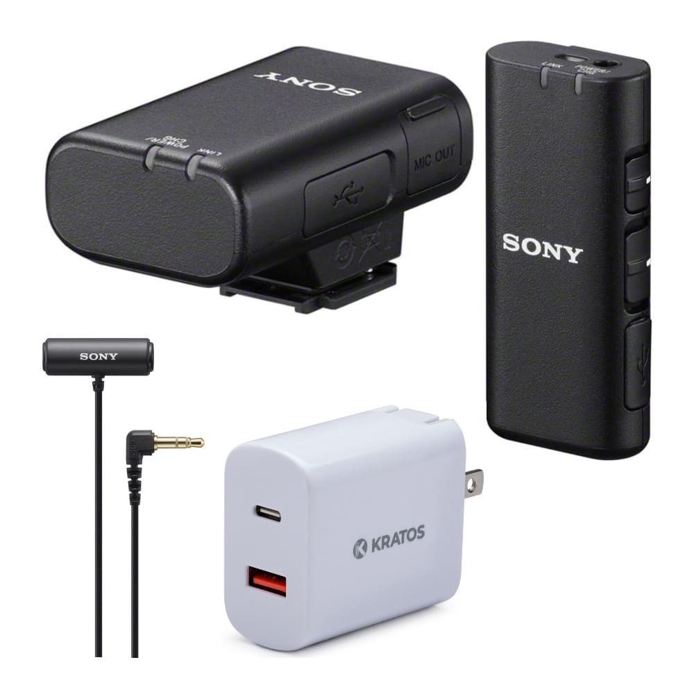 Sony - ECM-W2BT Digital Bluetooth Wireless Microphone with ECM-LV1 Lav Mic Bundle - ECMW2BT-LV1