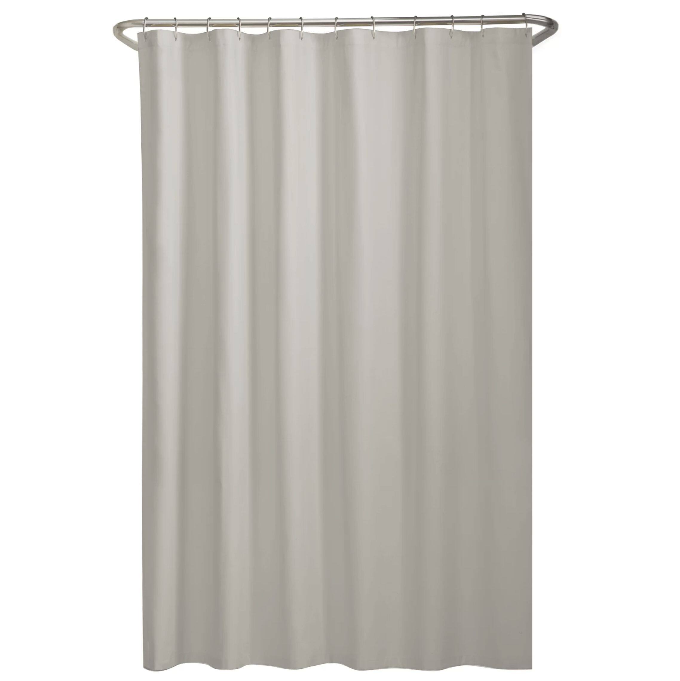 Front. Kate Aurora - Montauk Accents Bliss Ivory Natural Water Resistant Fabric Shower Liner - Standard Size - Beige.