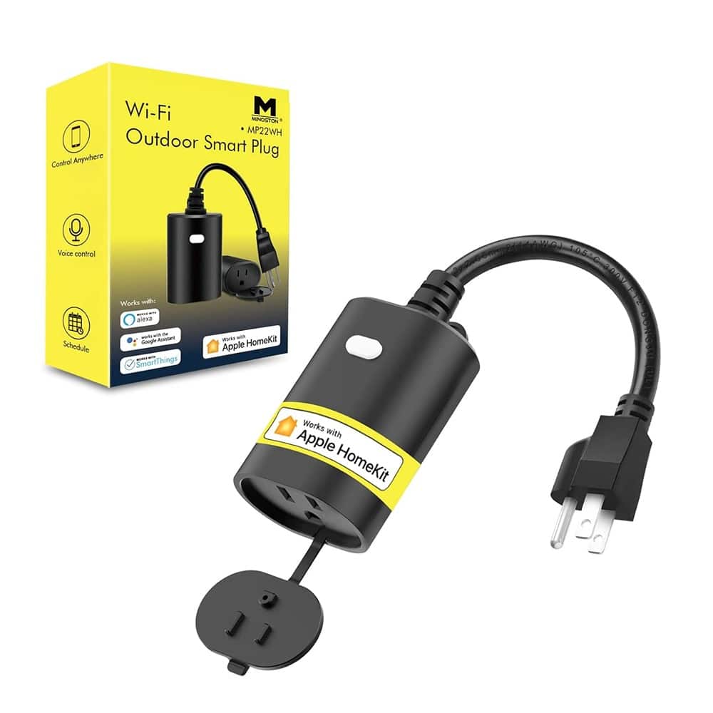 MOSZAR LLC - HomeKit Outdoor Smart Plug, Waterproof, Works with Siri & Alexa - Black