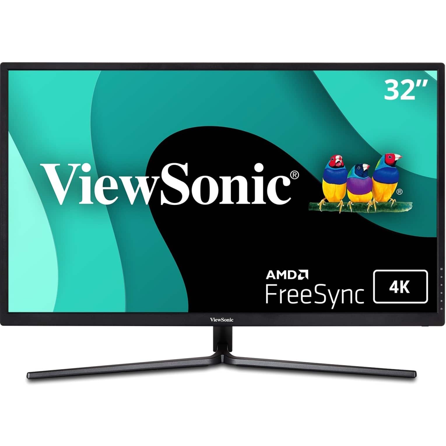 Front. ViewSonic - VX3211-4K-MHD 31.5" LCD 4K UHD FreeSync Monitor (DisplayPort, and HDMI) - Black.