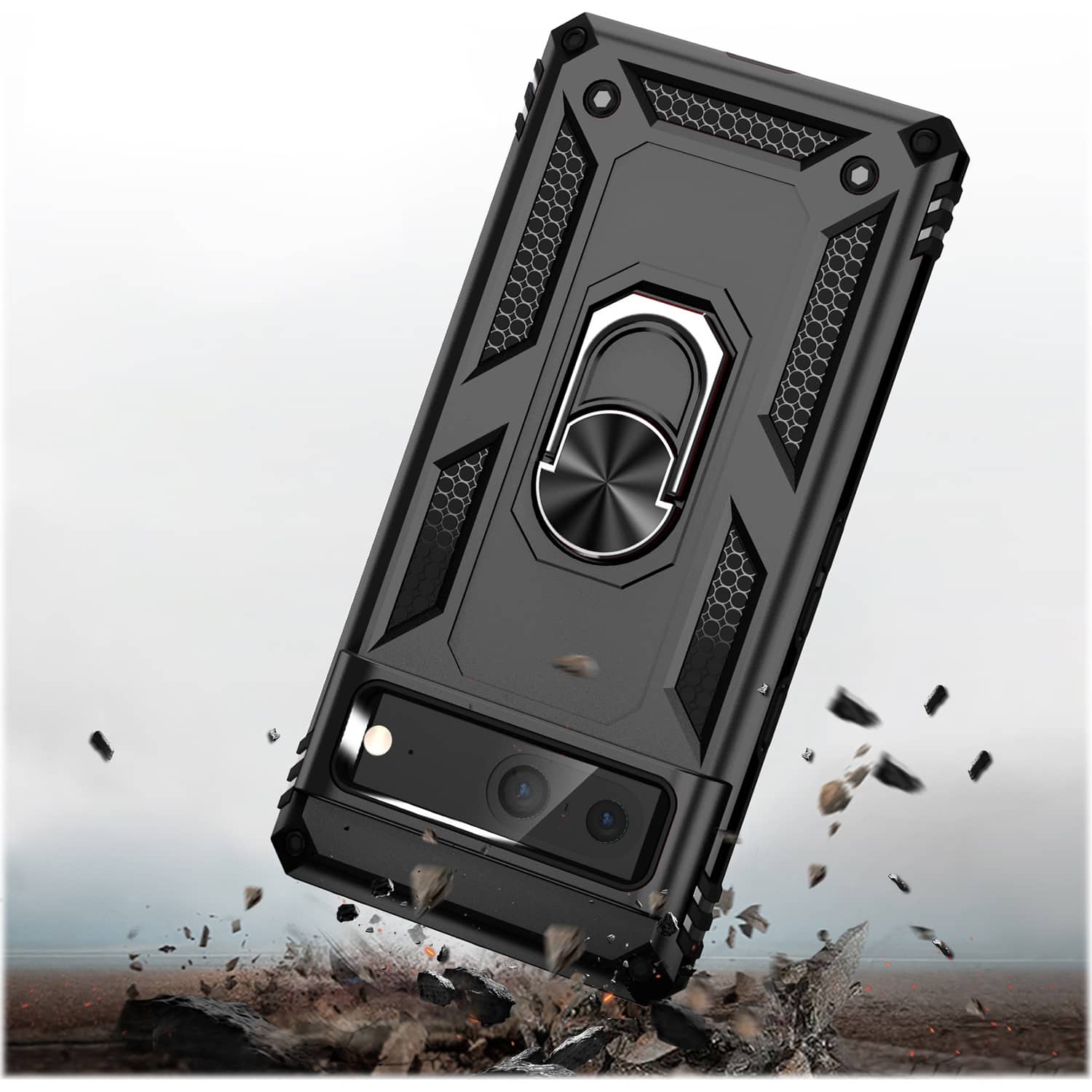 Alt View 14. SaharaCase - Military Kickstand Series with Belt Clip Case for Google Pixel 7 - Black.