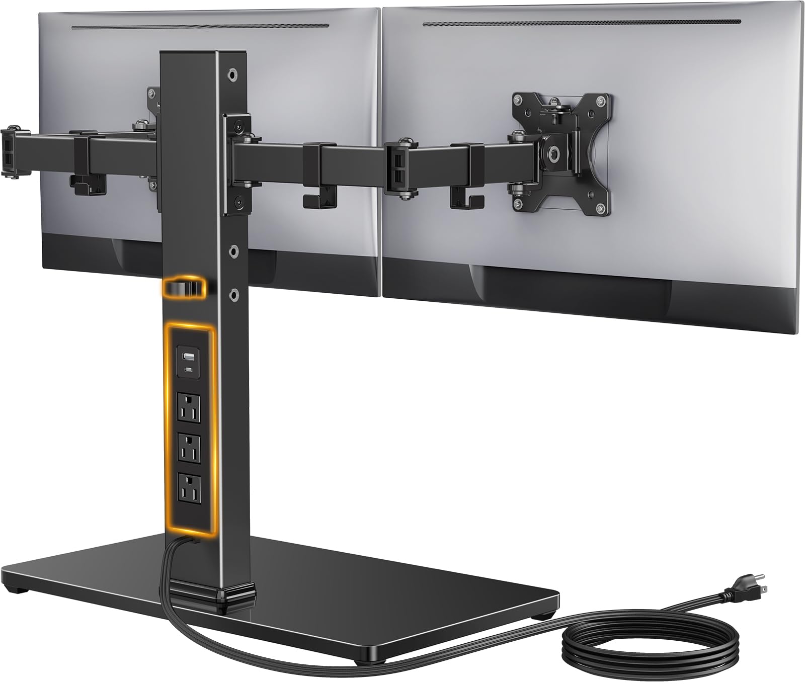 ThinkLink Electronic Dual Monitor Stand Power Strip Freestanding ...