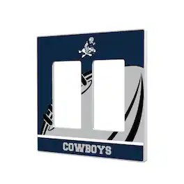 Keyscaper - Dallas Cowboys Passtime Design Double Rocker Lightswitch Plate - Multicolor