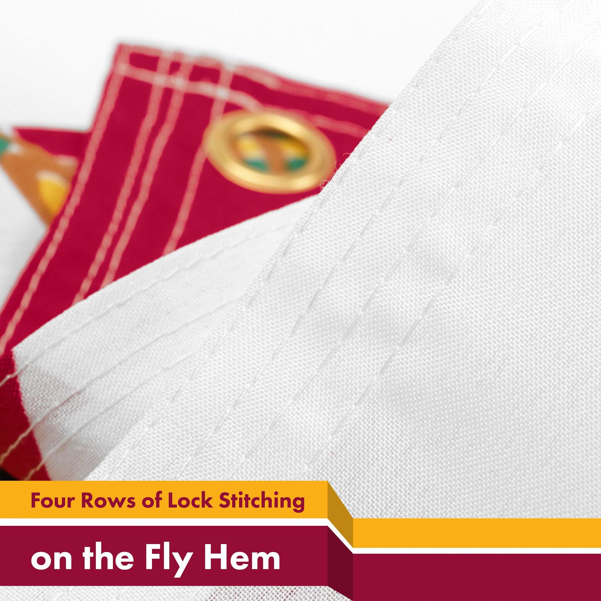 Four Rows of Lock Stitching on the Fly Hem