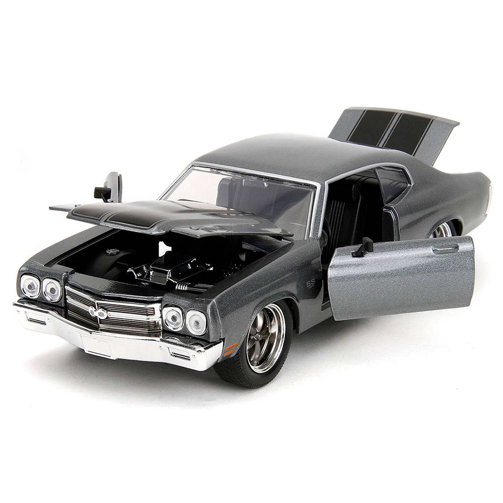 Alt View 1. Jada - 1970 Chevrolet Chevelle SS Gray Met. w/ Black Stripes "Fast & Furious 25th Anniversary" 1/24 Diecast Model Car by Jada.