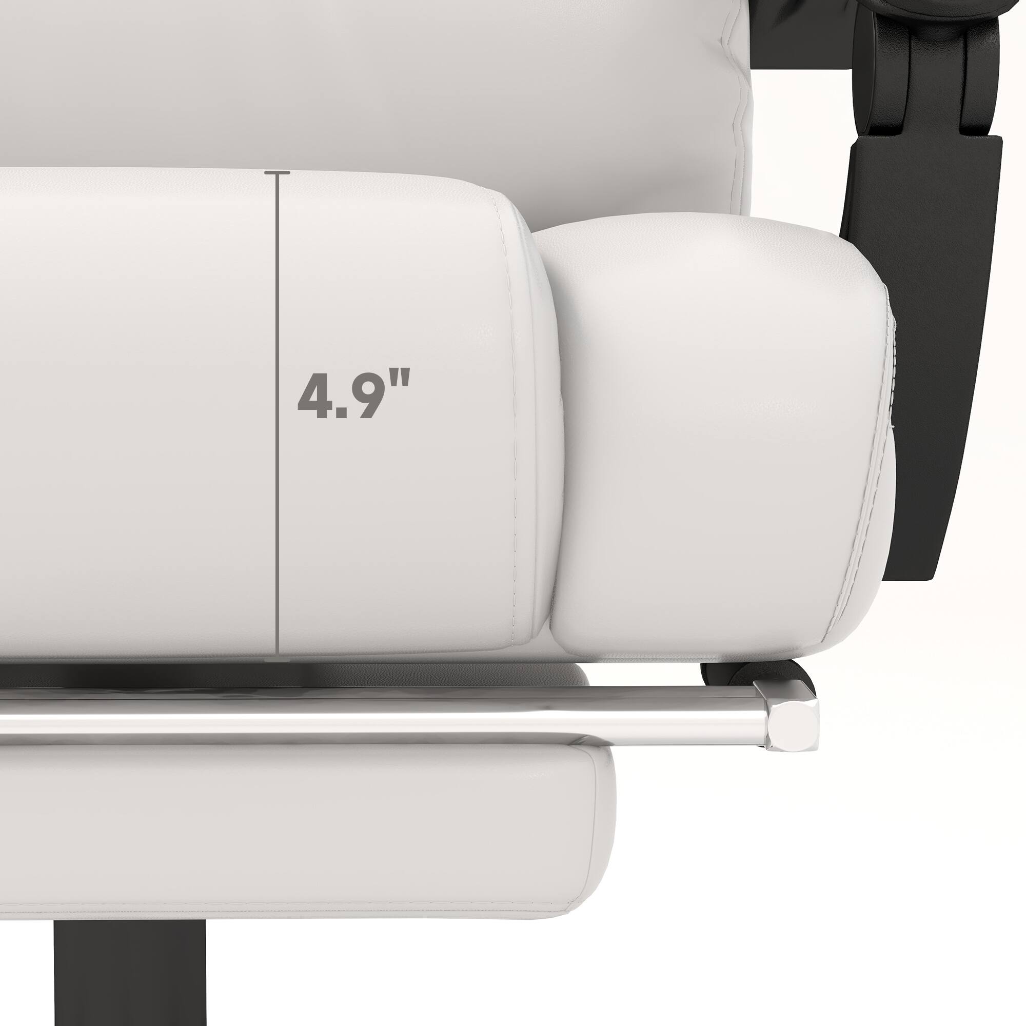 Alt View 8. Vinsetto - High Back Massage Office Chair with 6 Vibration Points, PU Leather Reclining Computer Chair - White.