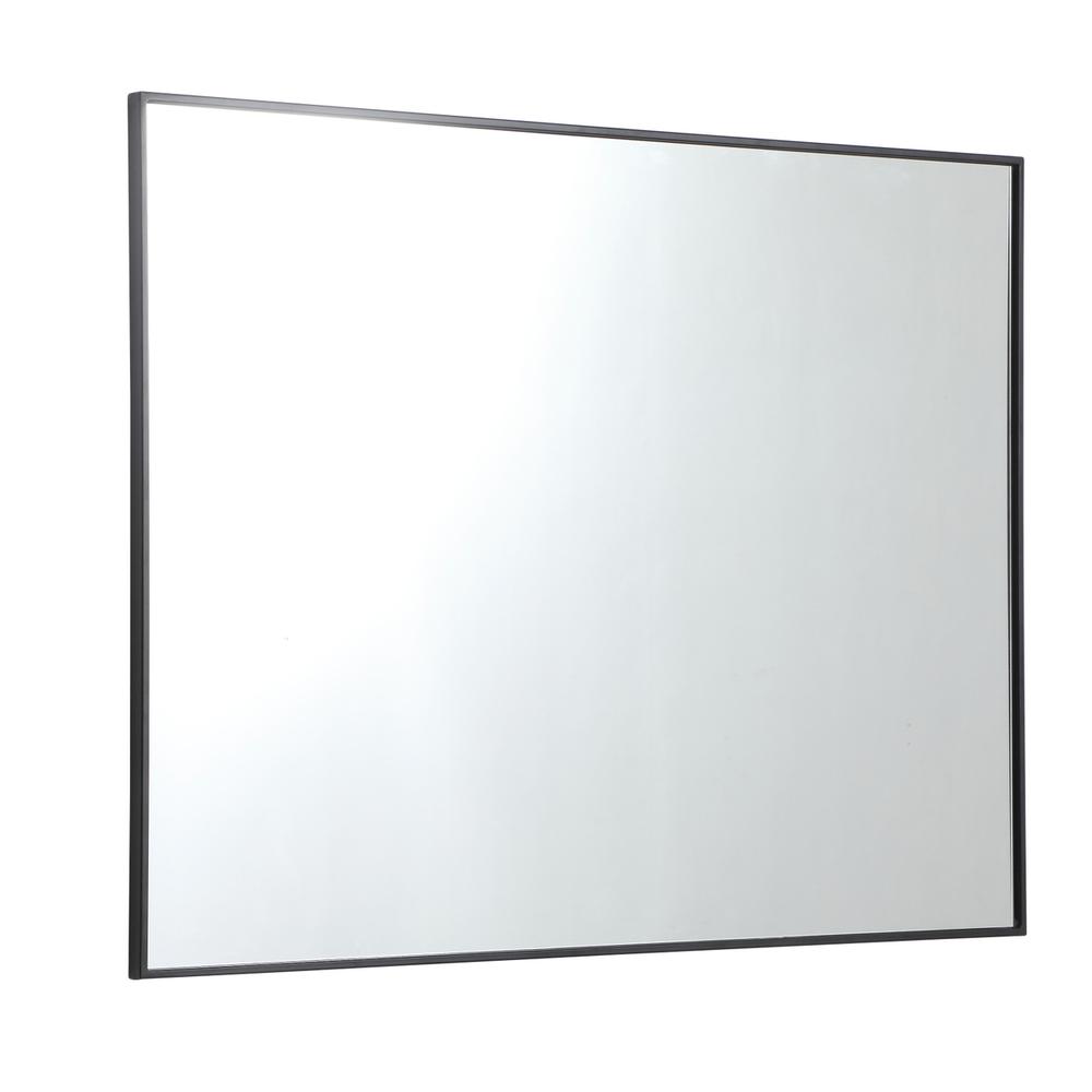 Alt View 2. Elegant Decor - Metal frame rectangle mirror 36 inch in Black - Black.