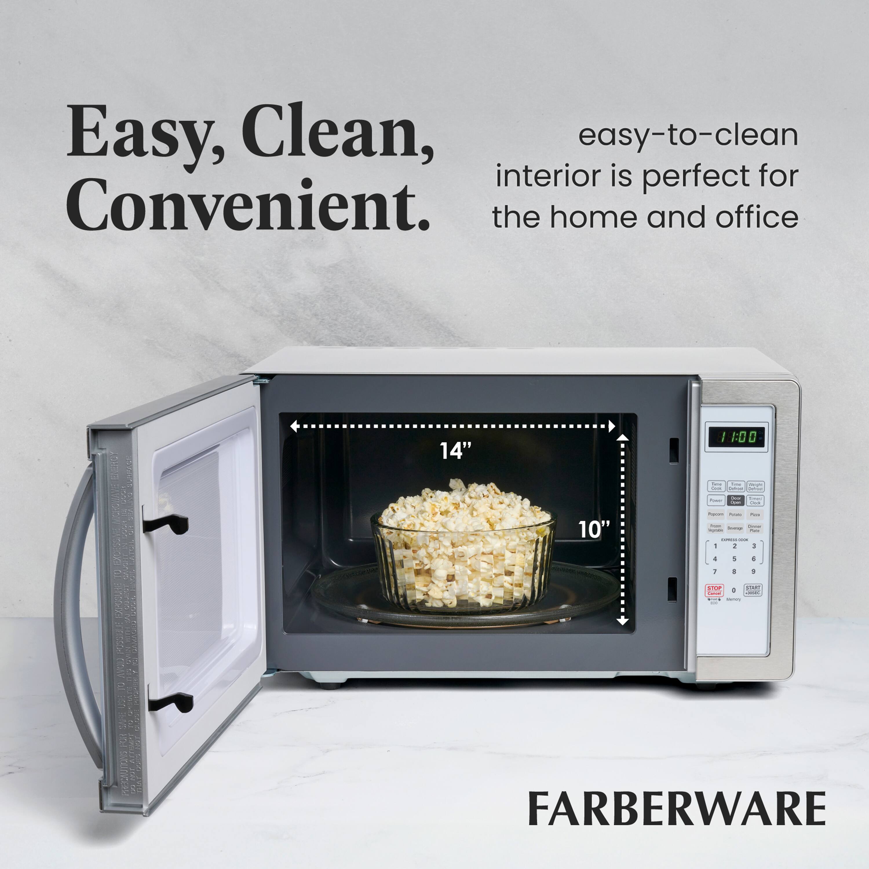 Easy, Clean, Convenient.  
easy-to-clean interior is perfect for the home and office  

FARBERWARE