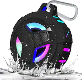 FINEAK - Bluetooth Shower Speaker Waterproof Portable Wireless Small Speakers - Black