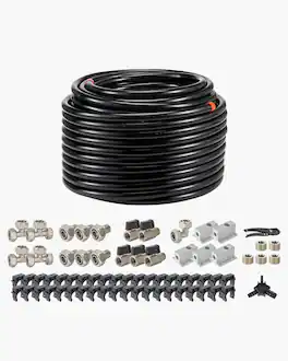 VEVOR - Air Compressor Line Kit, 200FT x 3/4", HDPE-Aluminum Compressed Air Piping System, Leak-Proof & Easy-to-Install - Black