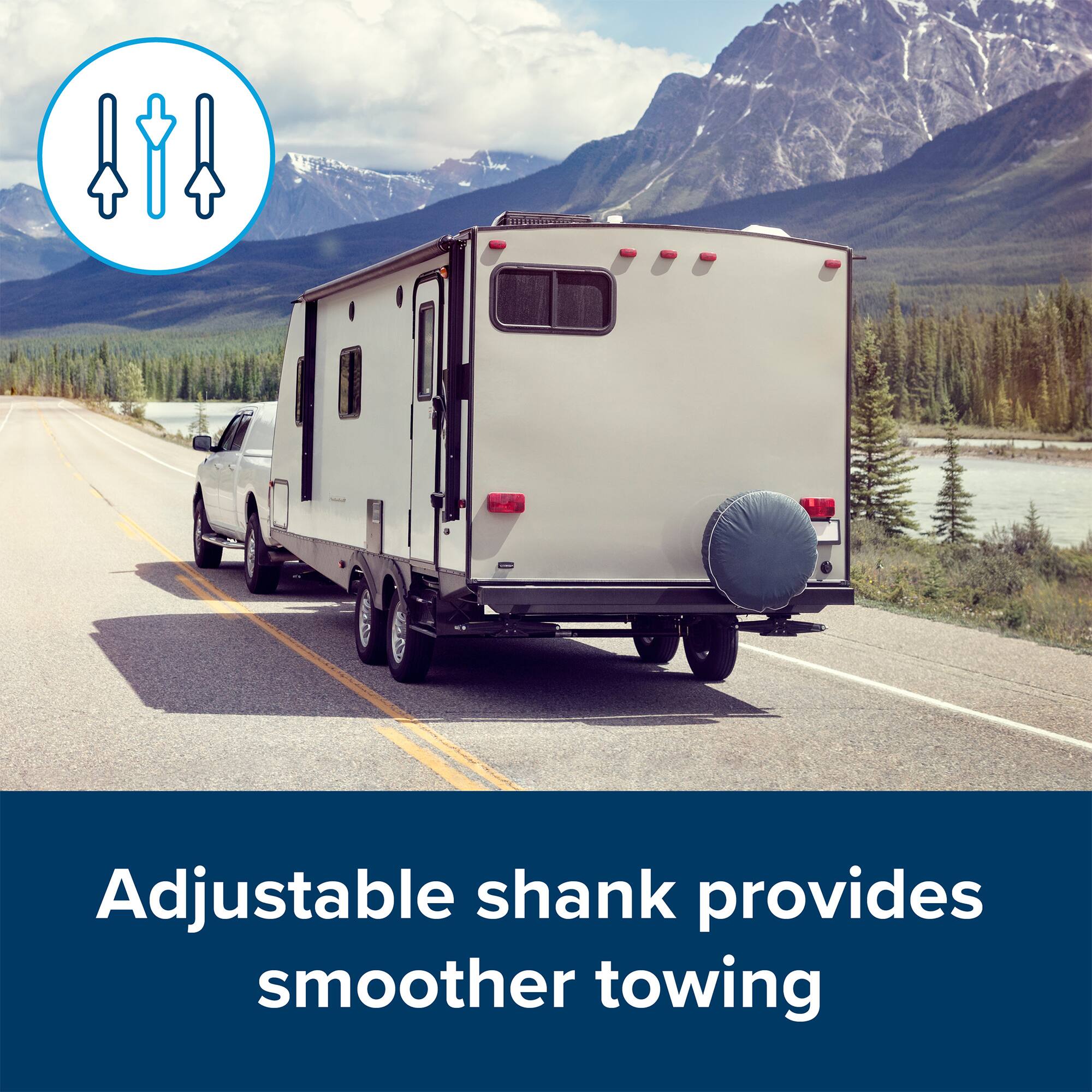 Adjustable shank provides smoother towing